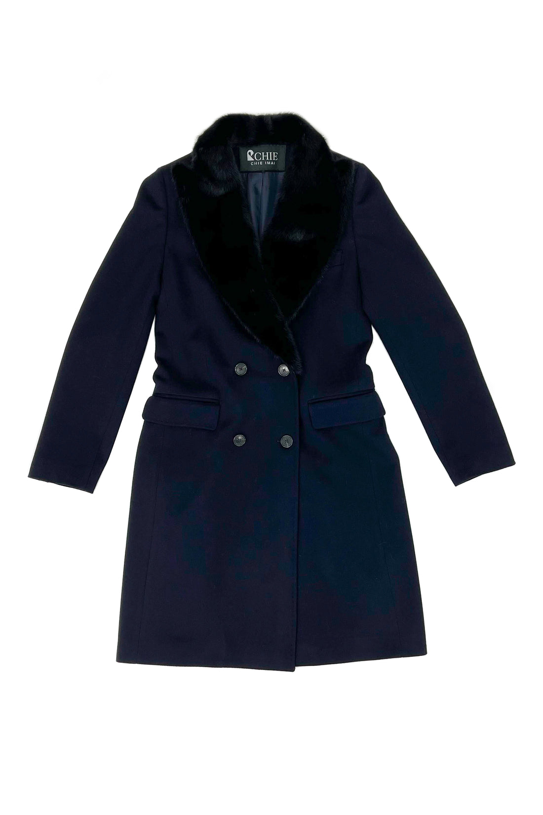 Virgin wool coat with mink