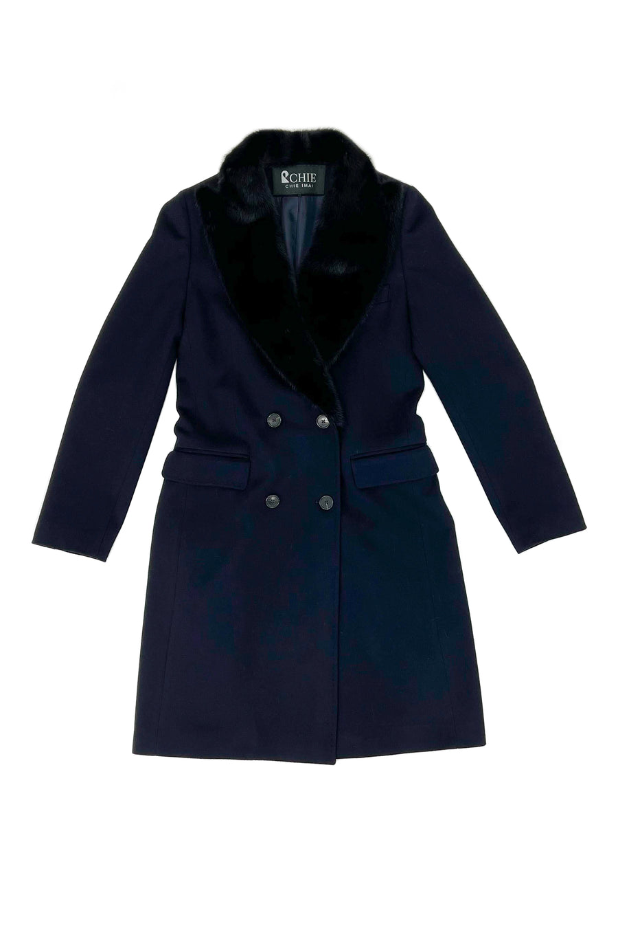 Virgin wool coat with mink