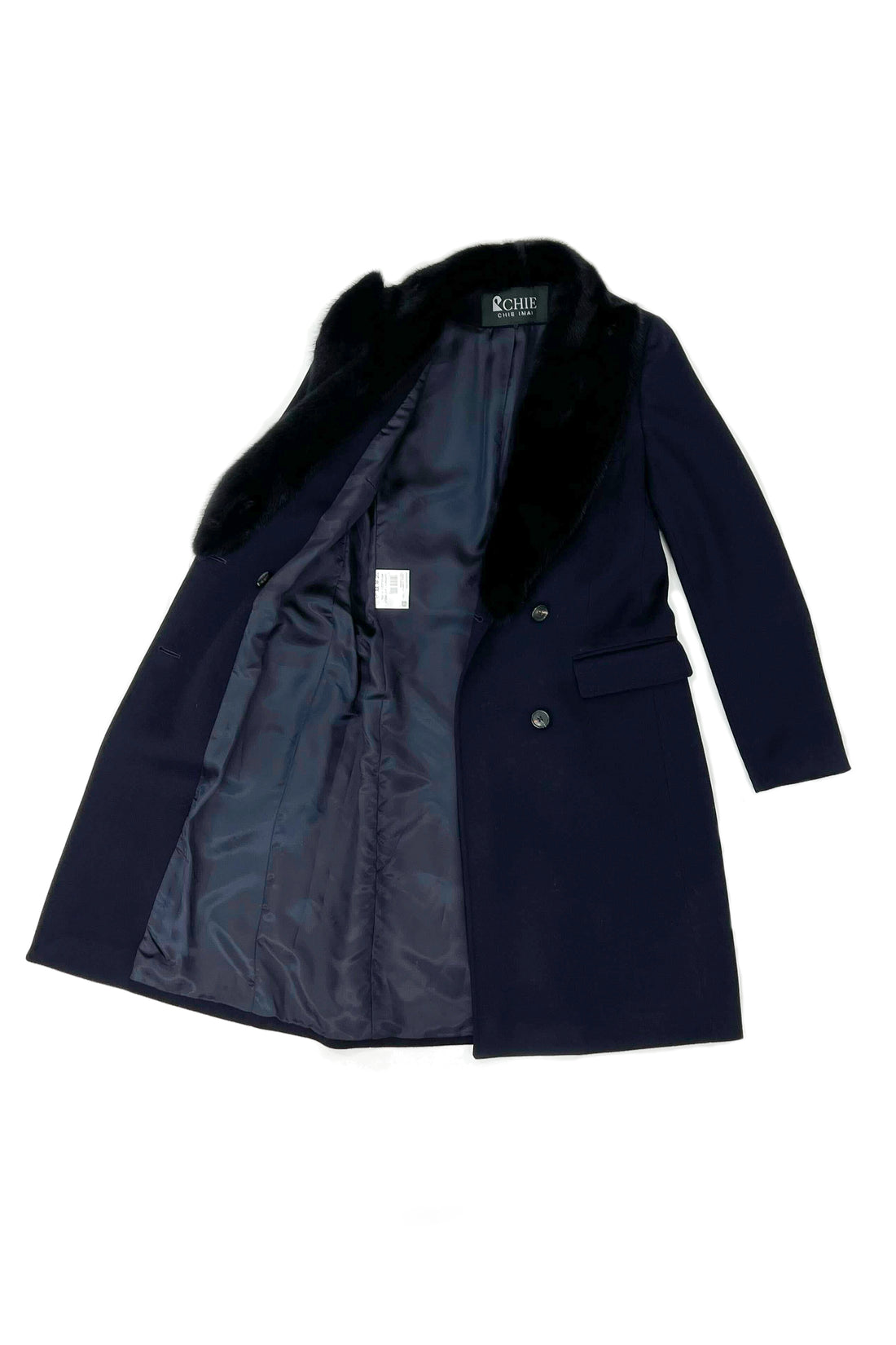 Virgin wool coat with mink