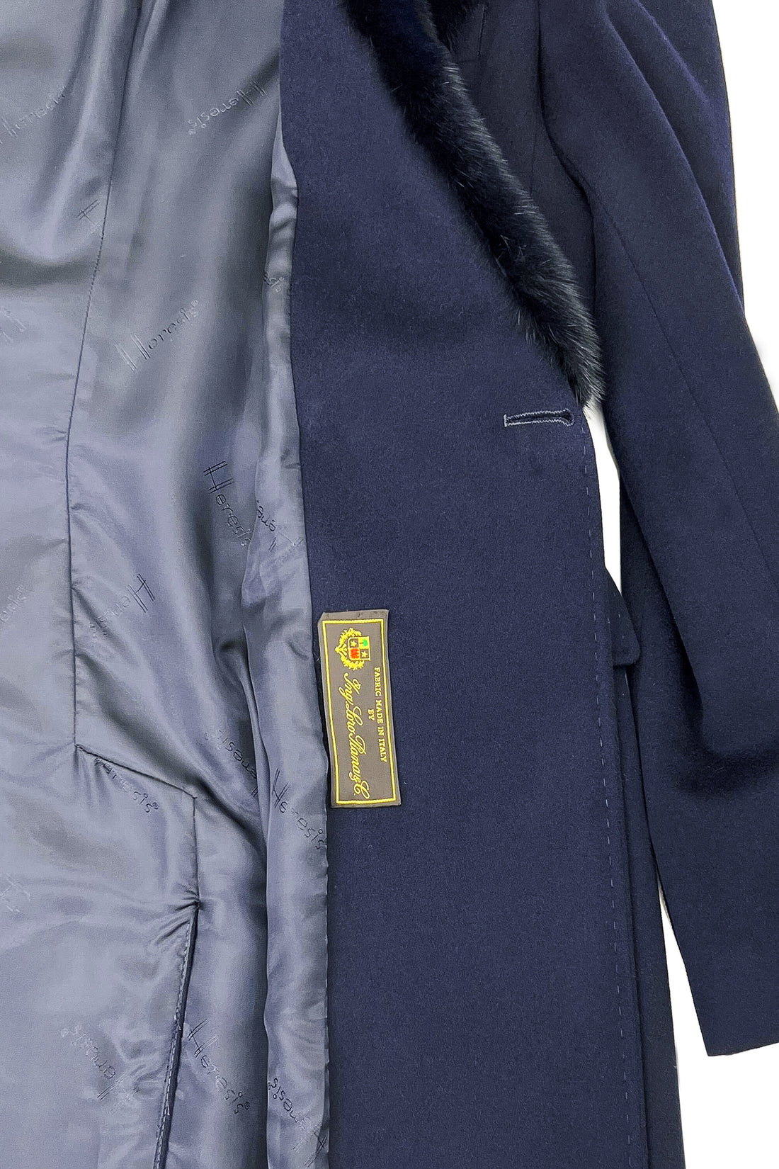 Virgin wool coat with mink