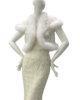 Fox Fur-Trim White Dance Lace Bolero