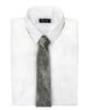 Hakata Weave Silk Tie - Slim Tie CHIE Fox Silver