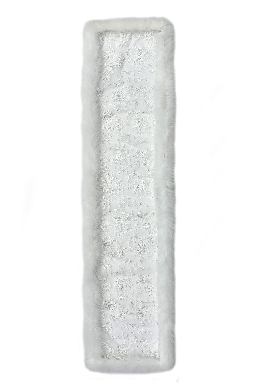 Fox Fur Trim Lace Stole - Silky White